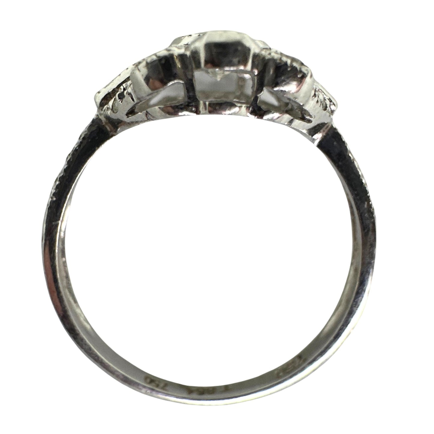 18k Diamond and Emerald Ring