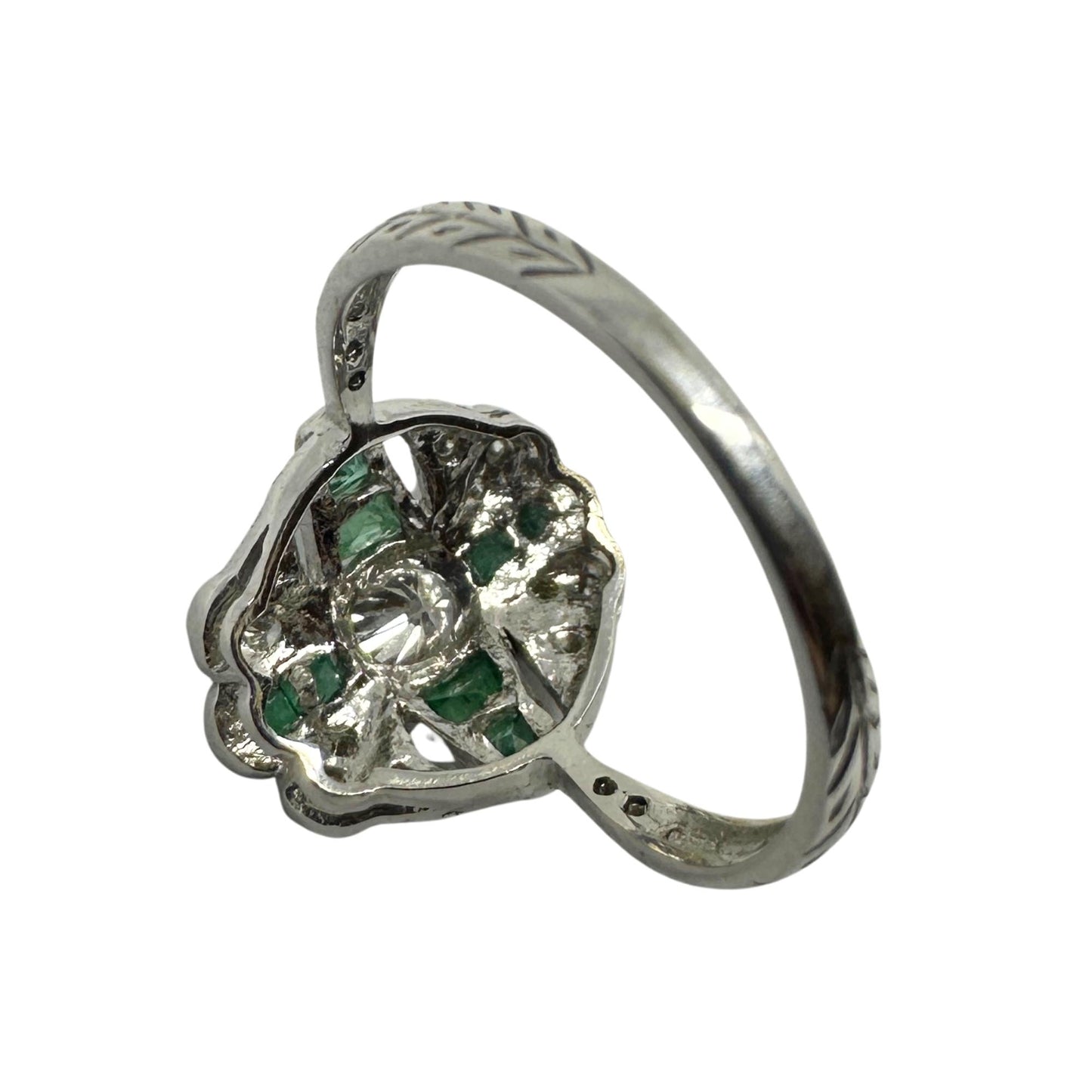 18k Diamond and Emerald Ring
