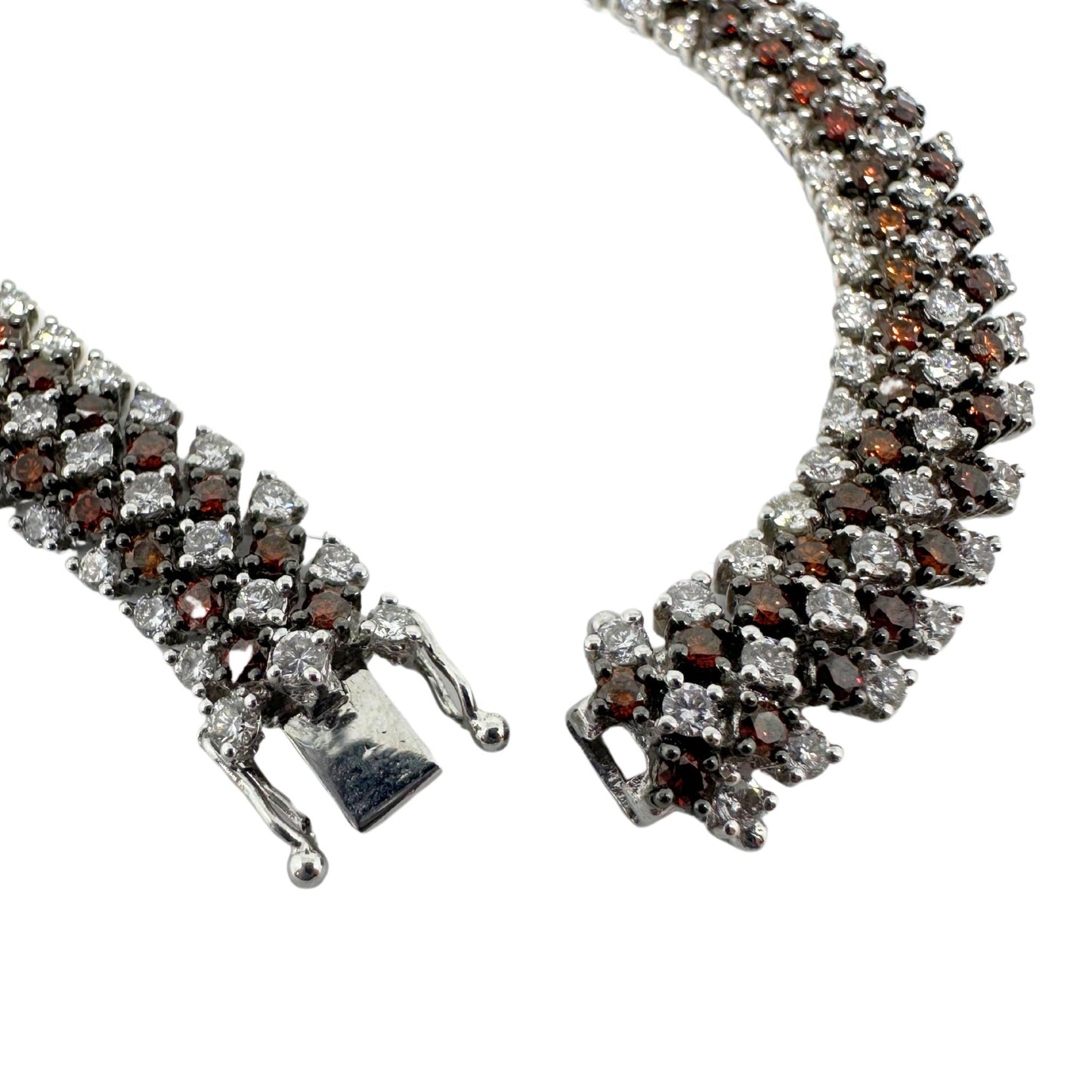 18K White Gold Diamond and Brown Diamond Bracelet