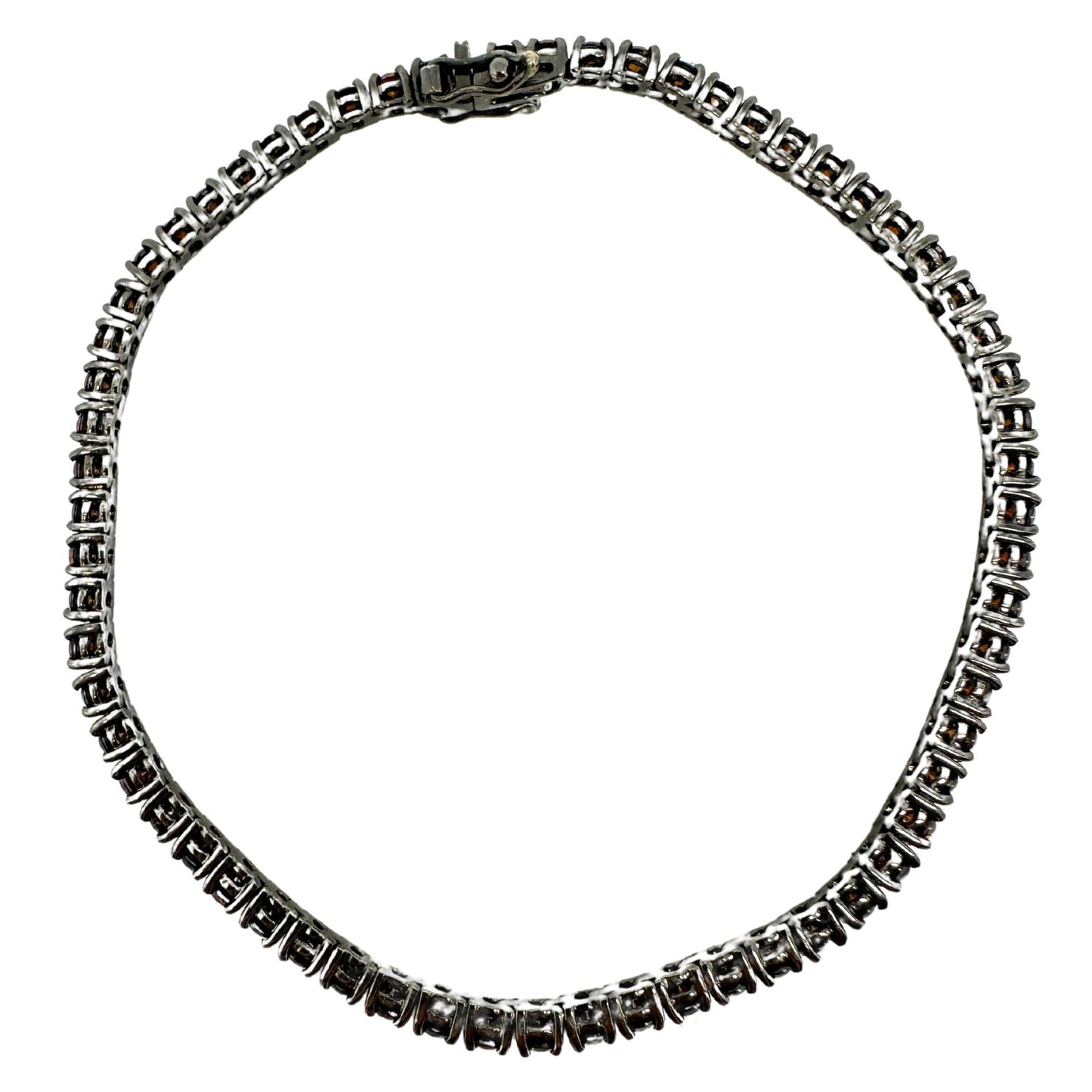 18K 3.05 carat Brown Diamond Tennis Bracelet - 7 inches