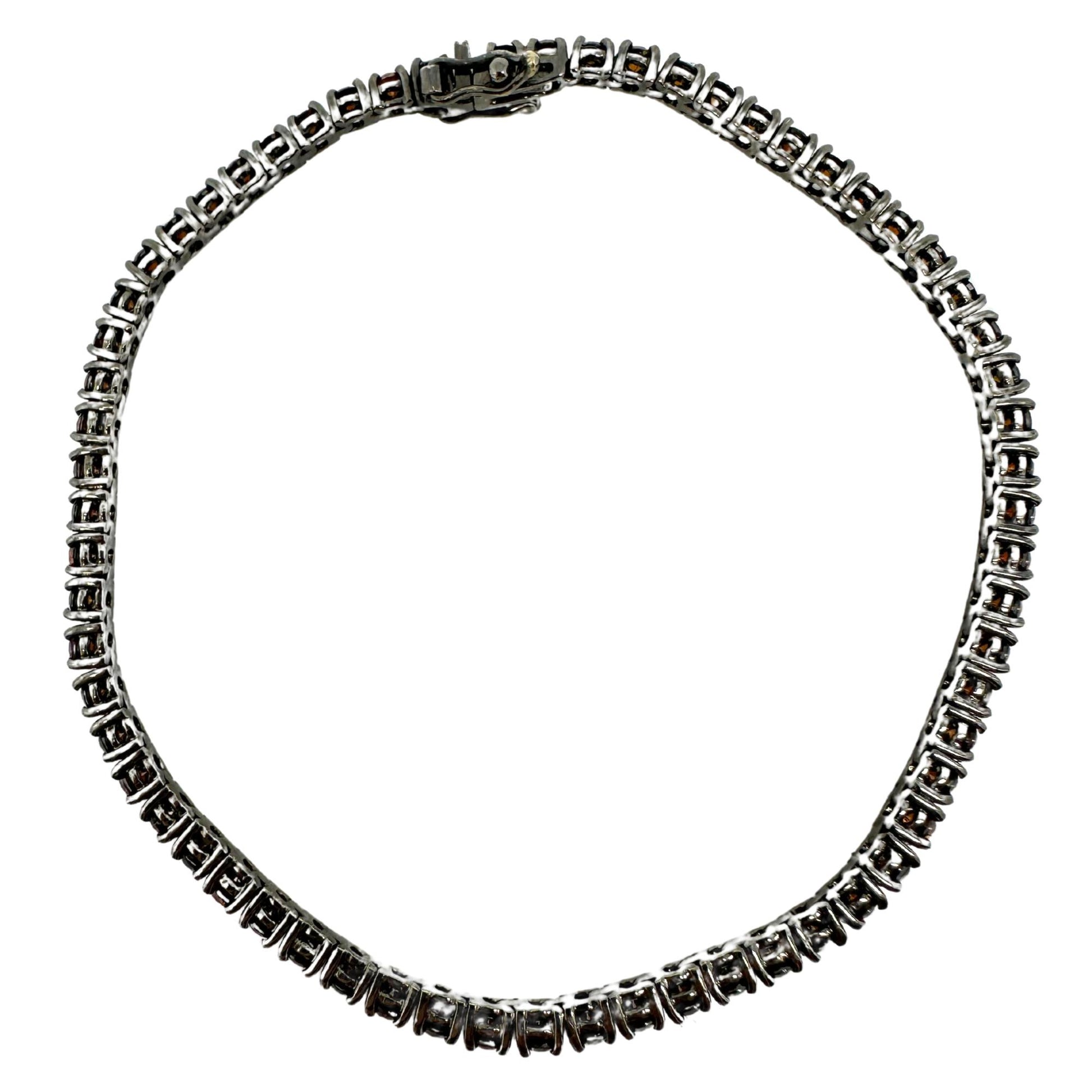 18K 3.05 carat Brown Diamond Tennis Bracelet - 7 inches