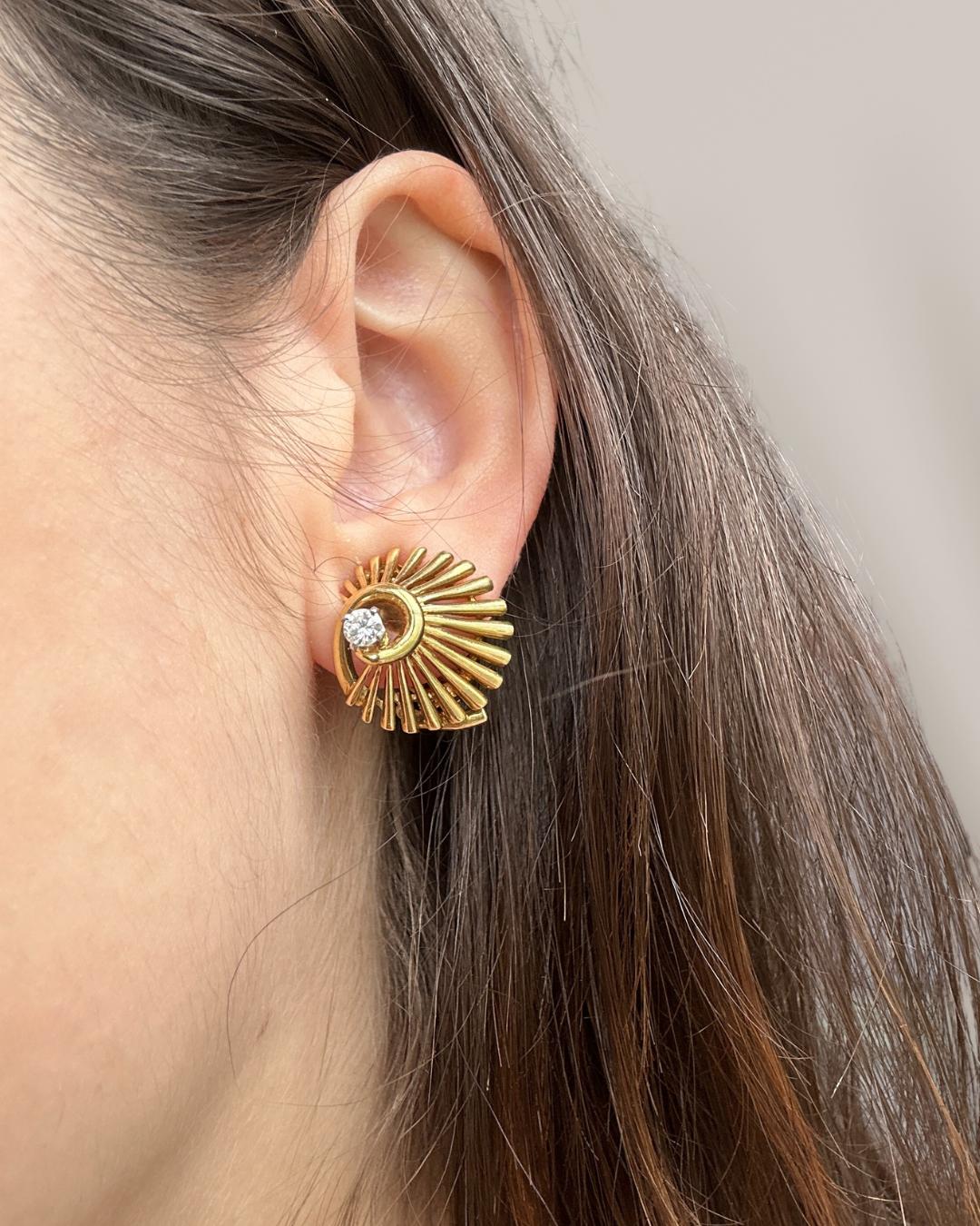 18k Cartier Diamond Ear Clips
