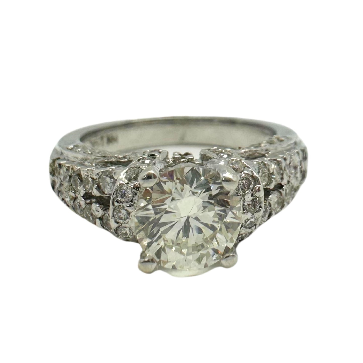 18K White Gold Diamond Engagement Ring
