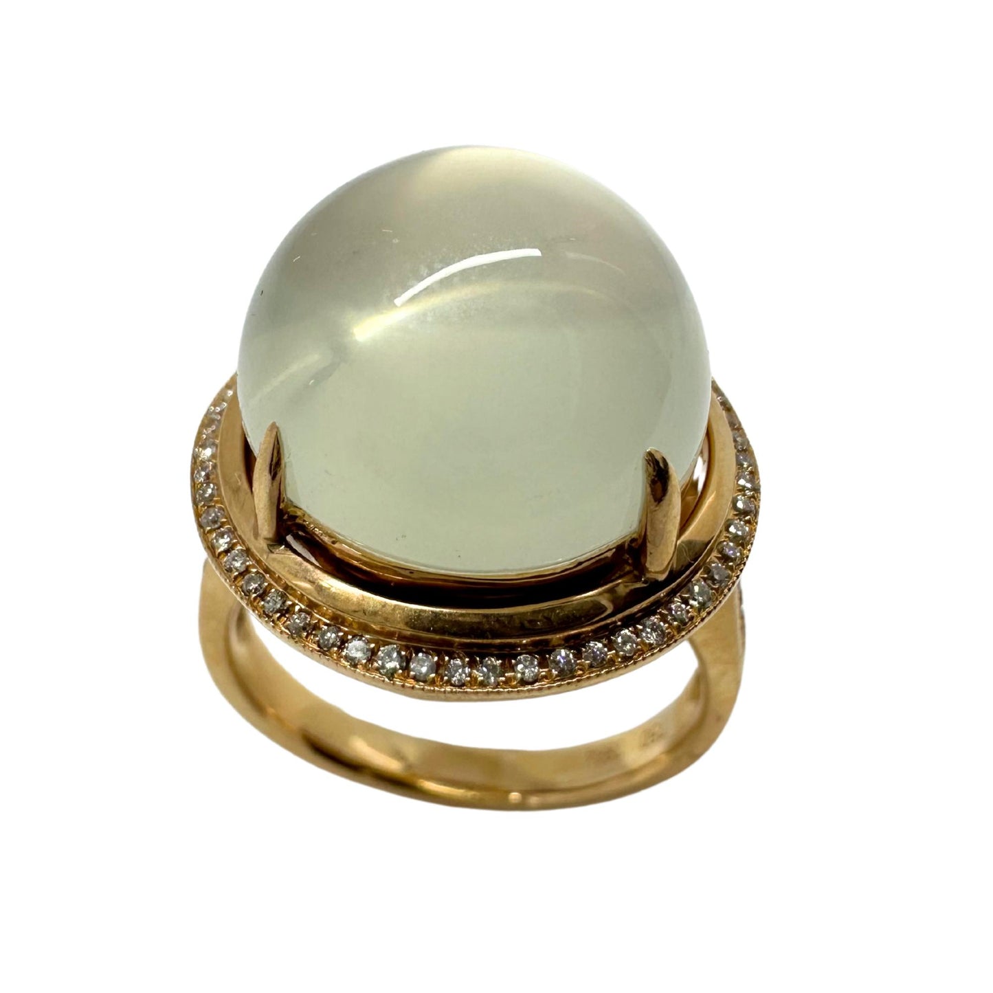 18K Rose Gold Diamond and Moonstone Cocktail Ring