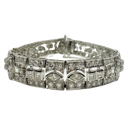 18K White Gold Mixed Cut Diamond Bracelet