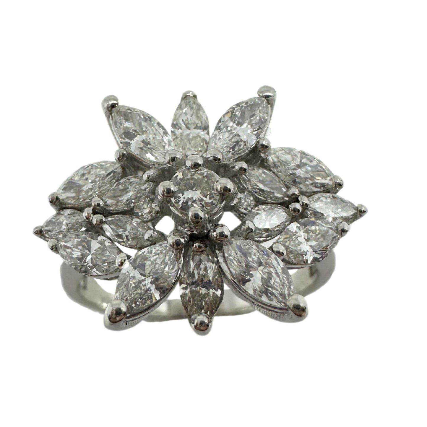 18K White Gold Marquise Cut Diamond Ring