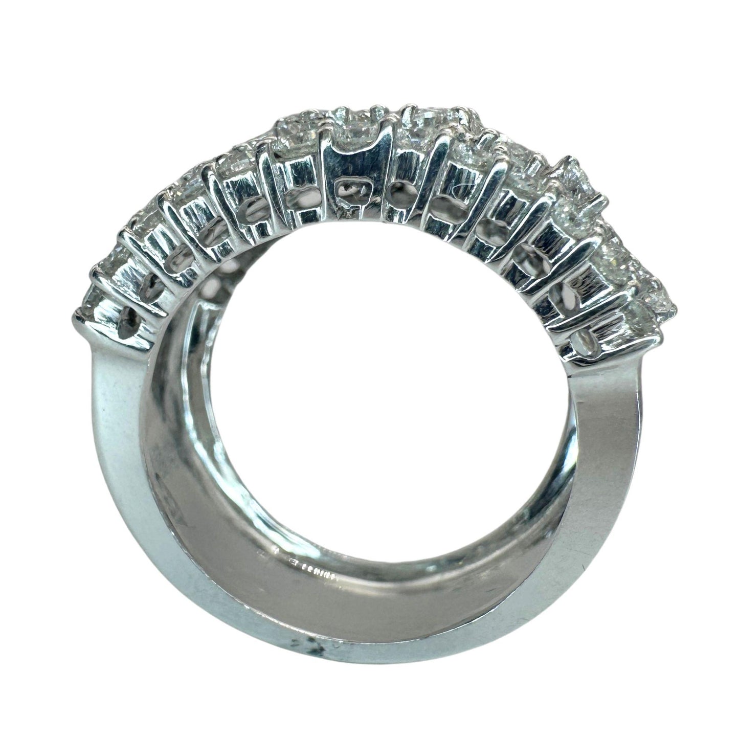 18k Pear and Marquise Cut Diamond Wide Band Ring