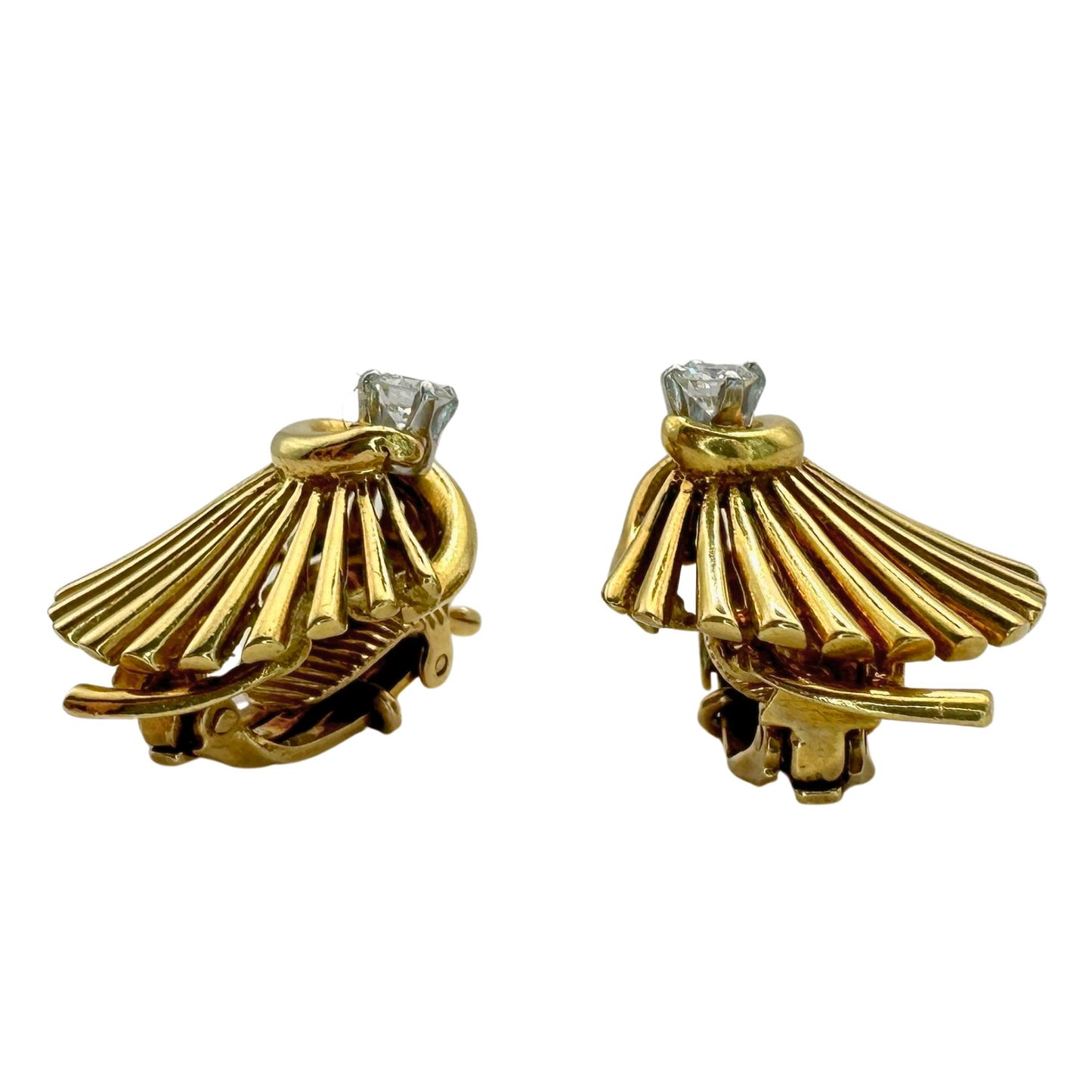 18k Cartier Diamond Ear Clips