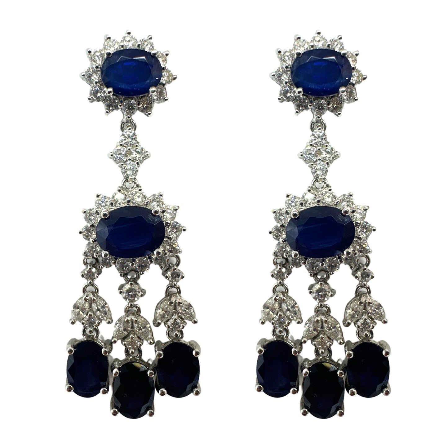 18K Diamond and Sapphire Earrings