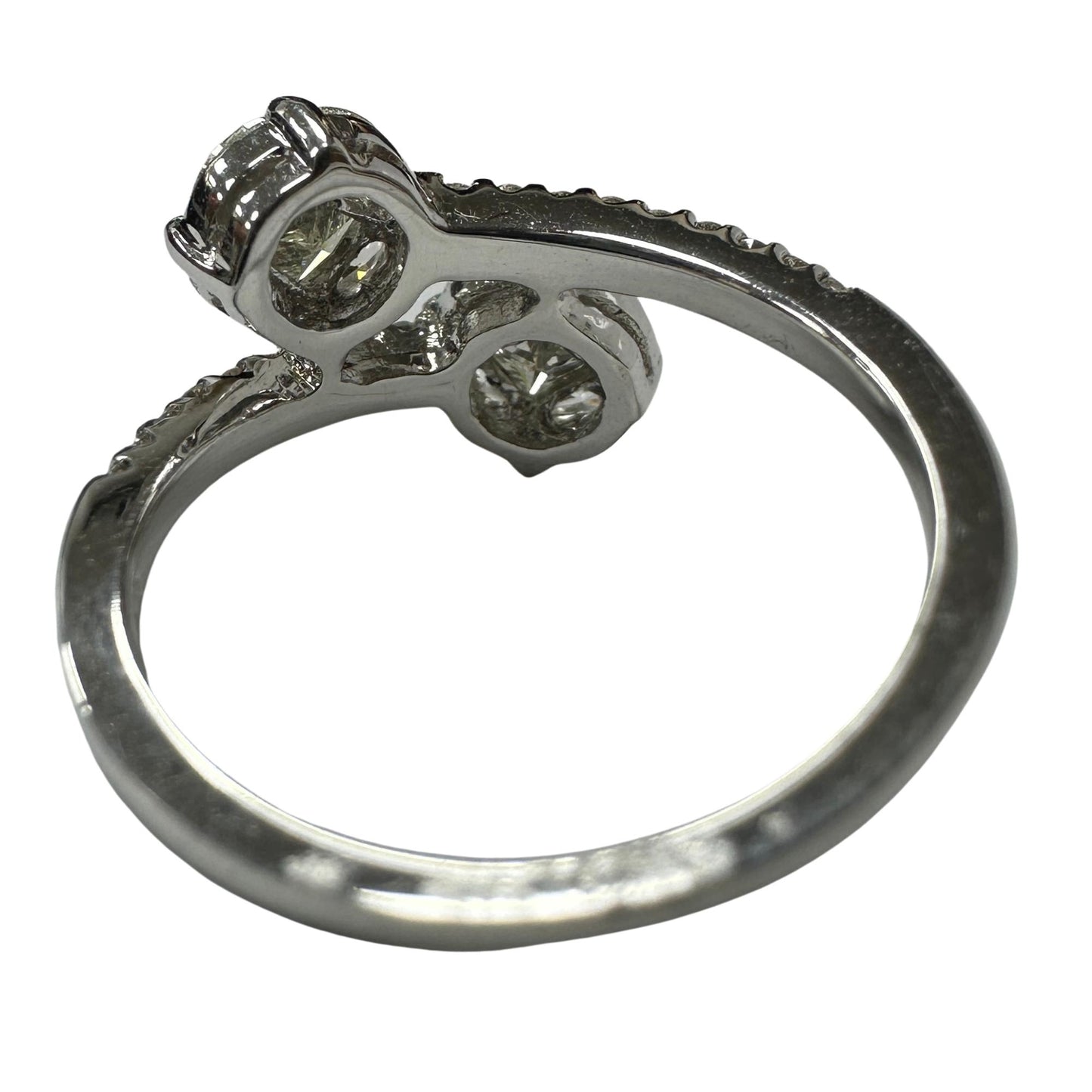 18k White Gold Marquise Cut Diamond Bypass Ring