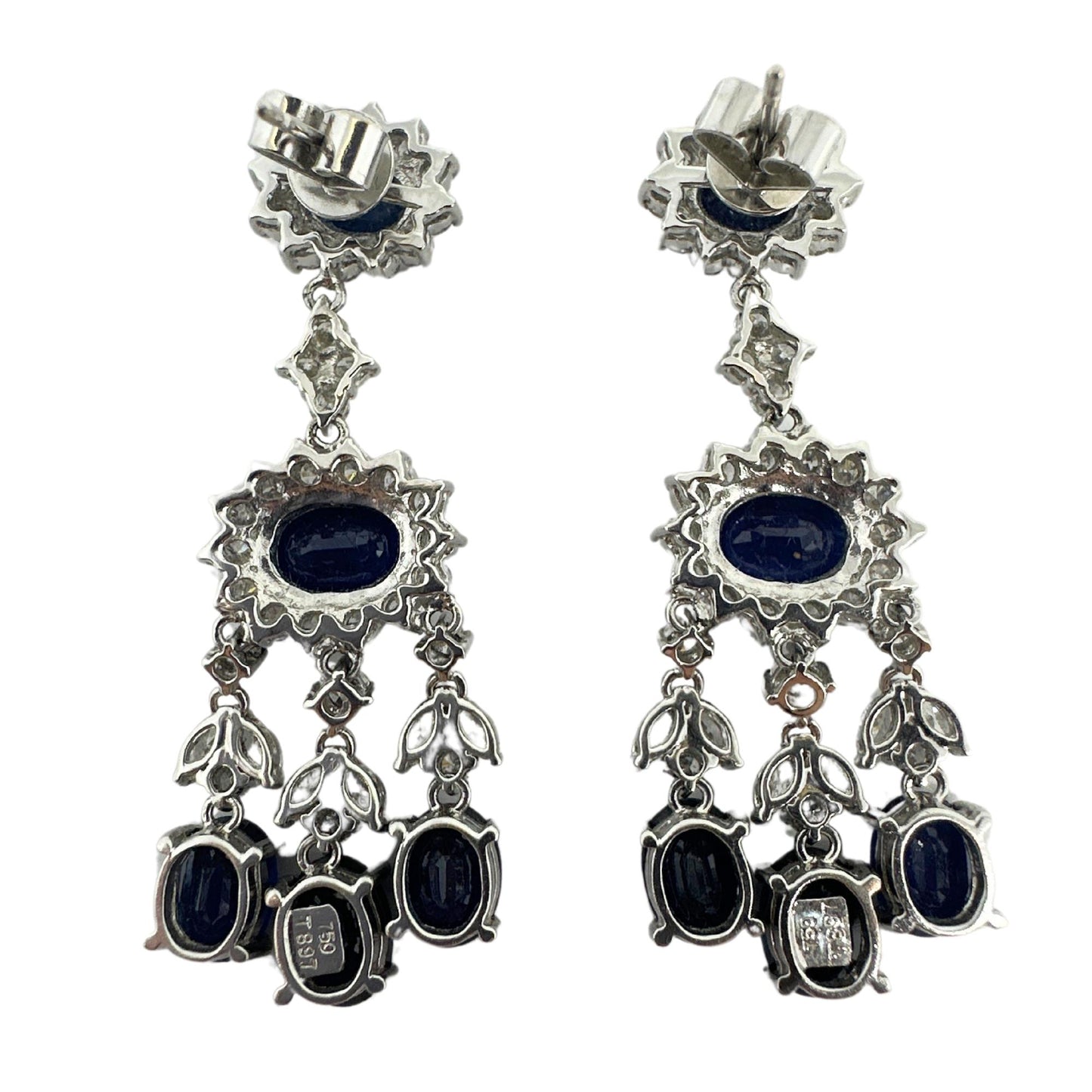 18K Diamond and Sapphire Earrings