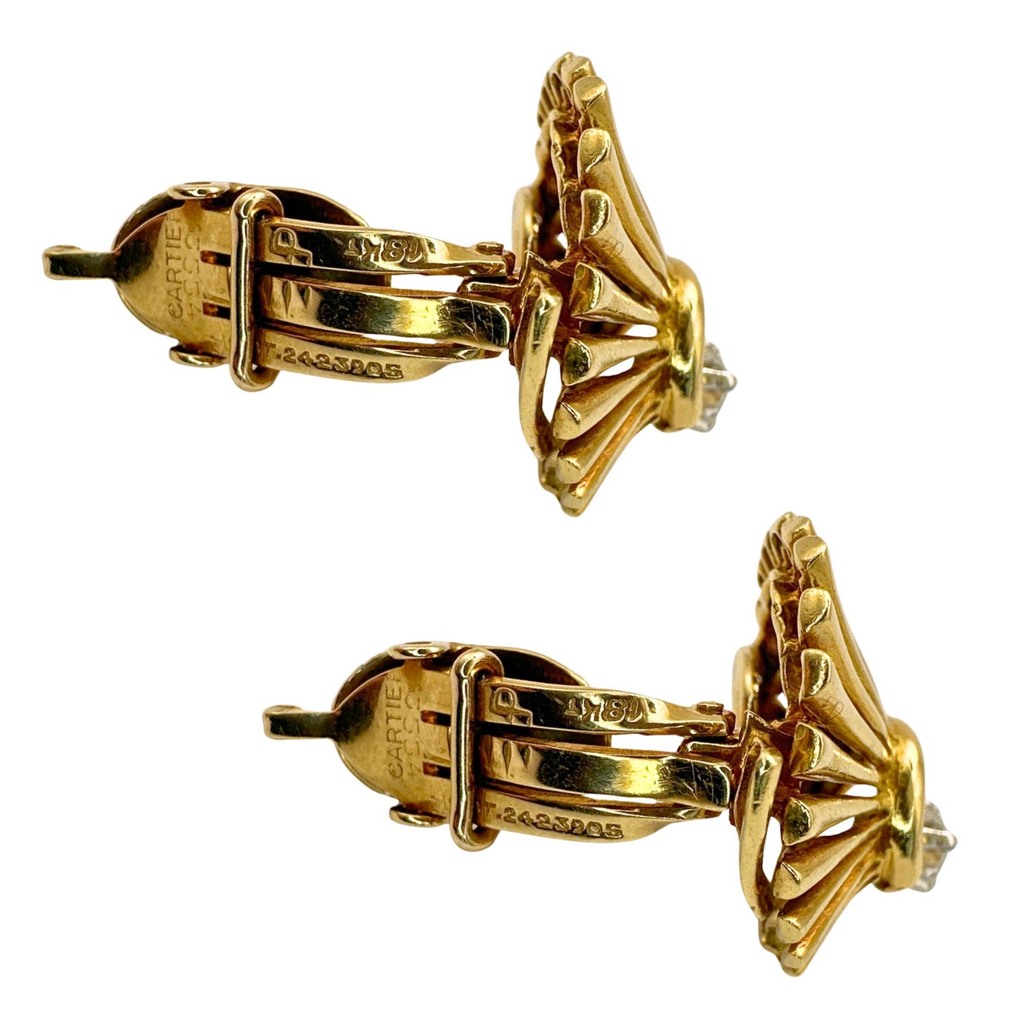 18k Cartier Diamond Ear Clips