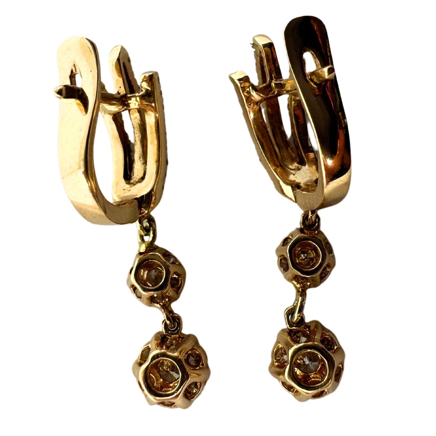 18k Rose Gold Diamond Drop Earrings