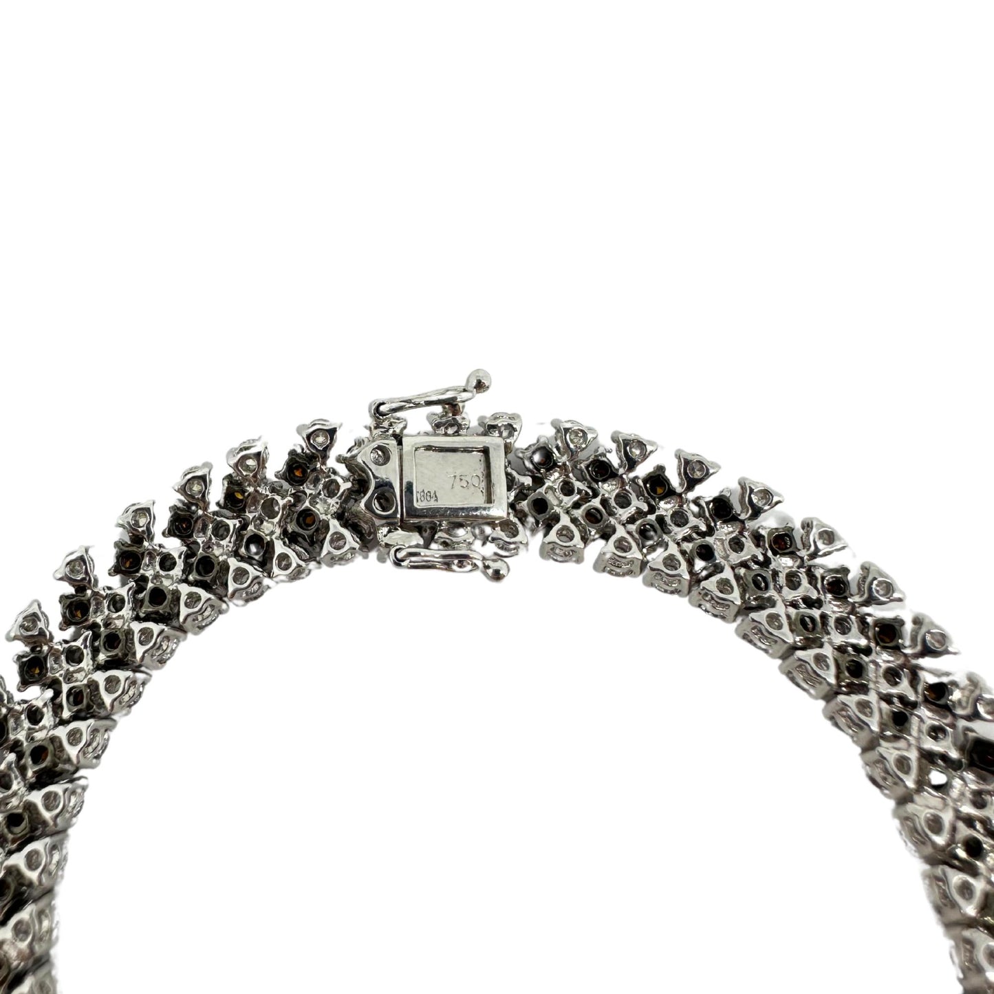 18K White Gold Diamond and Brown Diamond Bracelet