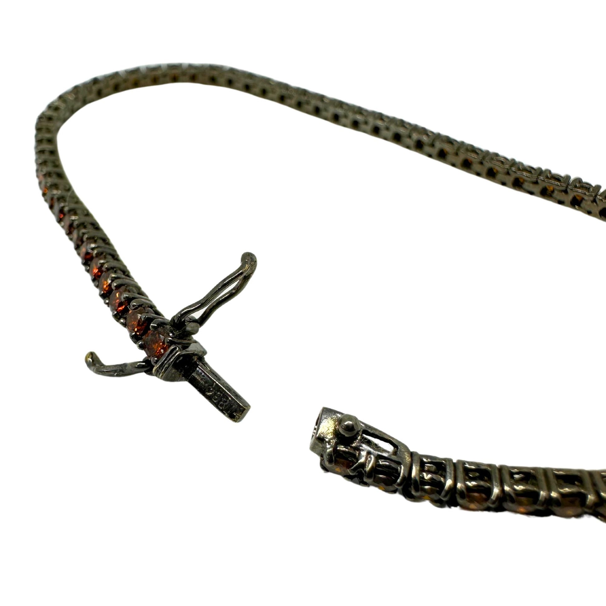 18K 3.05 carat Brown Diamond Tennis Bracelet - 7 inches