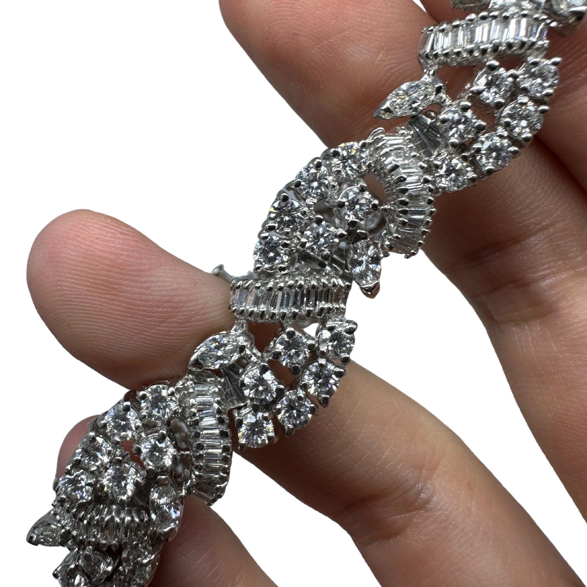 Platinum Mixed Cut Diamond Bracelet
