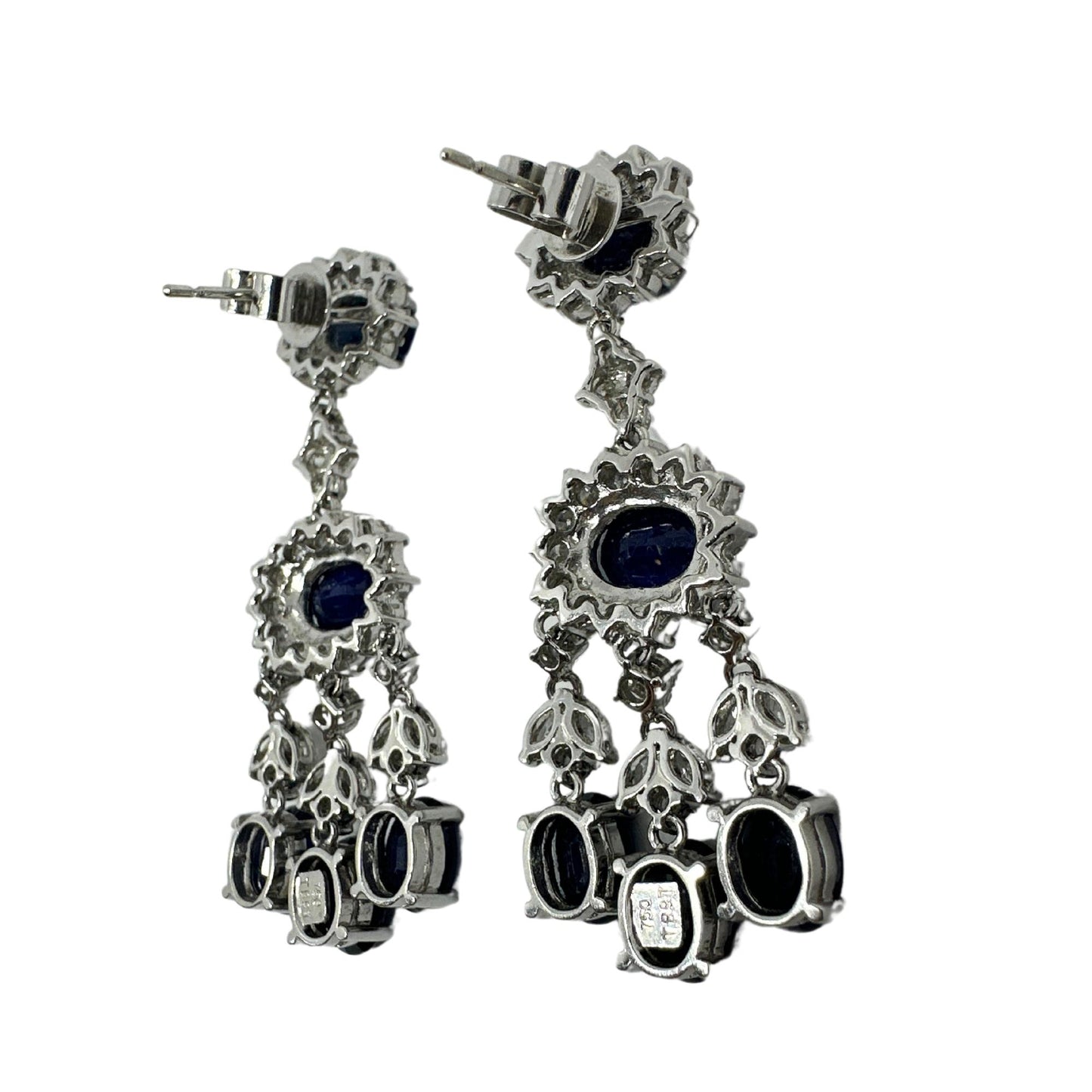 18K Diamond and Sapphire Earrings