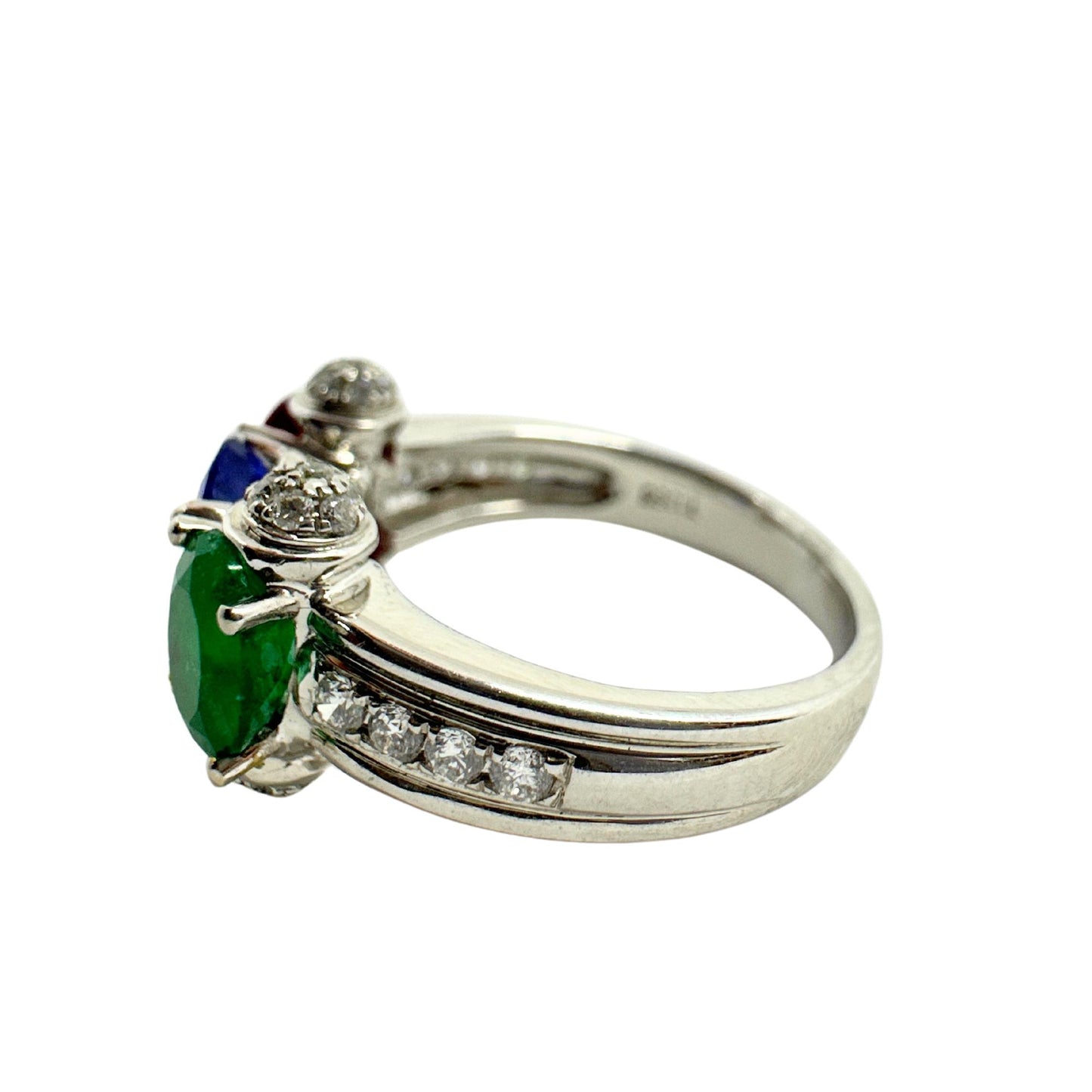 18K Diamond, Sapphire, Emerald and Ruby Ring
