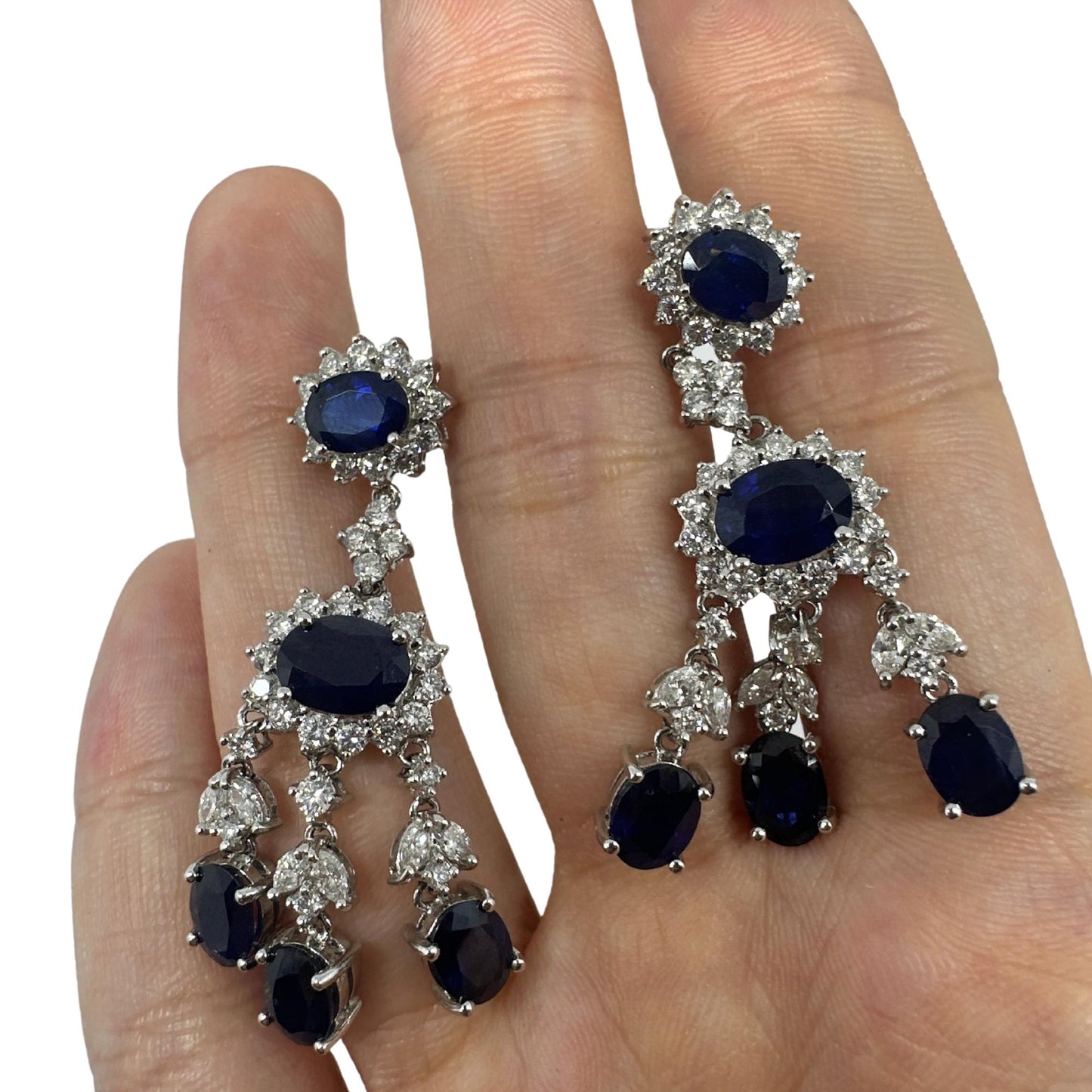 18K Diamond and Sapphire Earrings