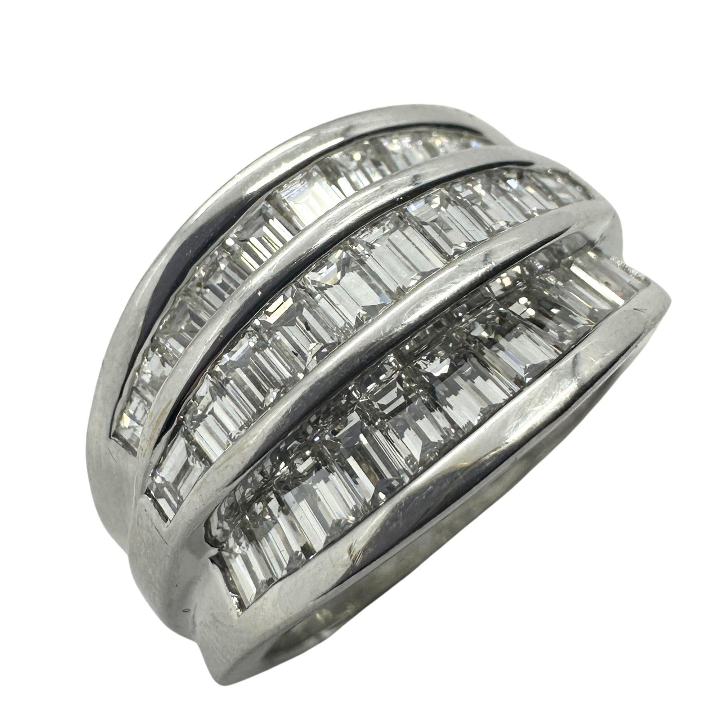 18k Baguette Cut Diamond Wide Band Ring