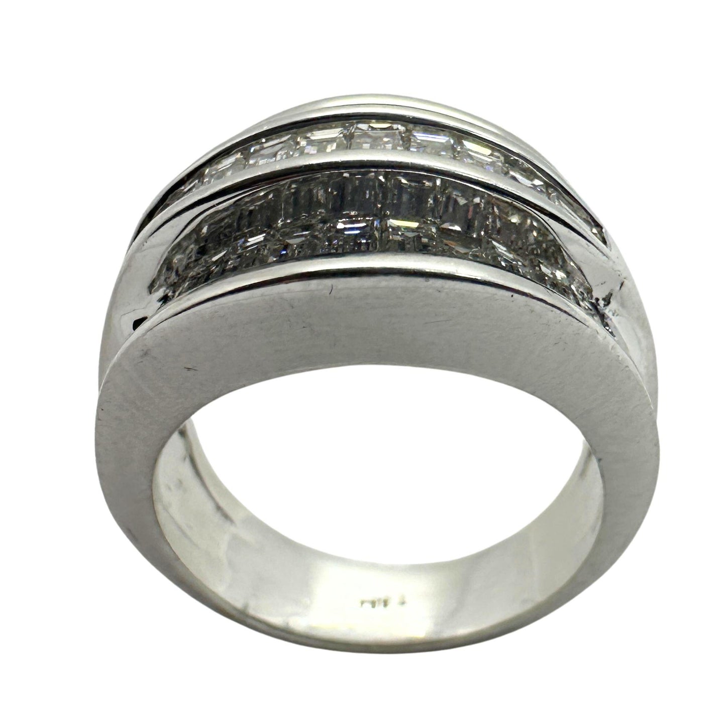 18k Baguette Cut Diamond Wide Band Ring