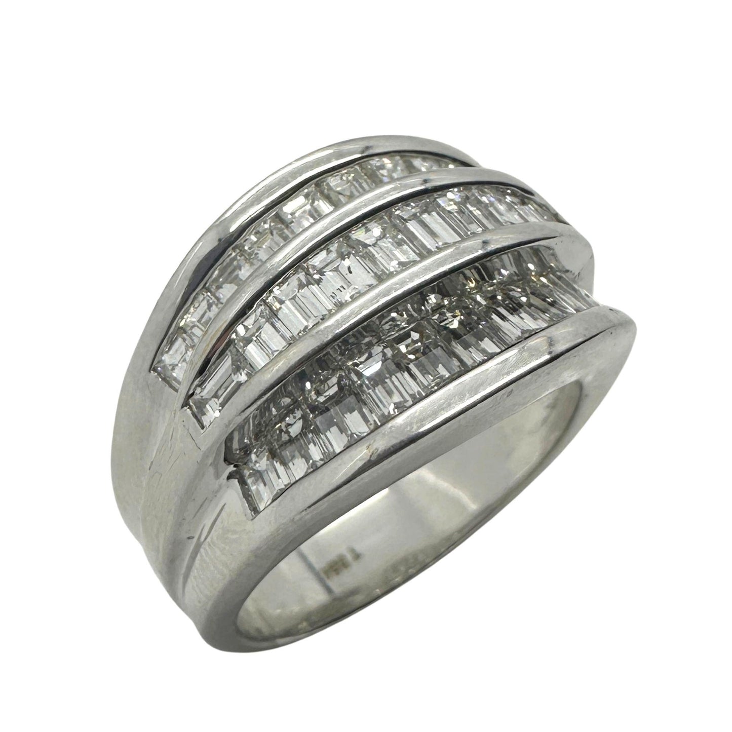 18k Baguette Cut Diamond Wide Band Ring