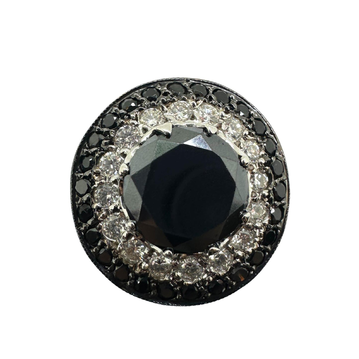 18k Black and White Diamond Ring