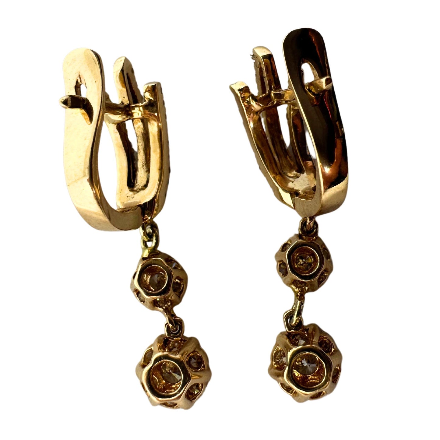 18k Rose Gold Diamond Drop Earrings