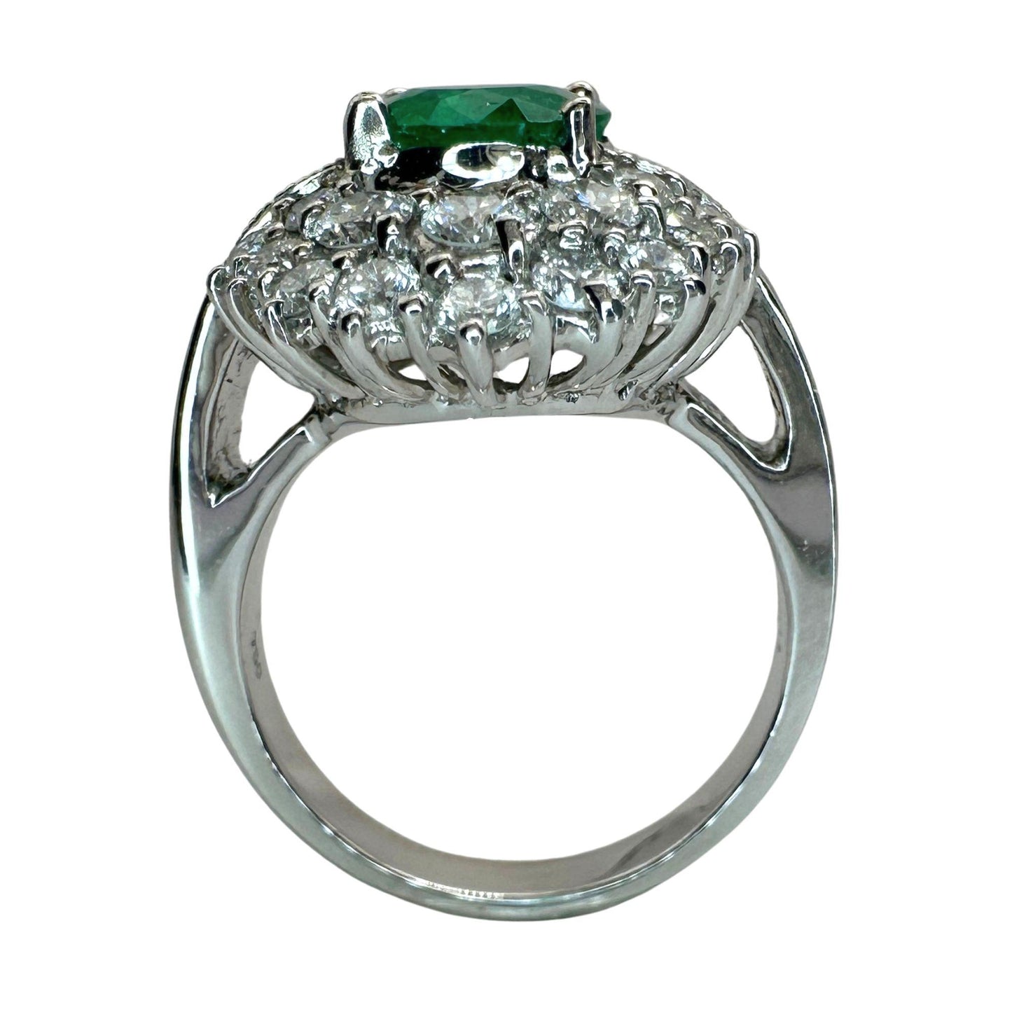 18k Diamond and Emerald Ring
