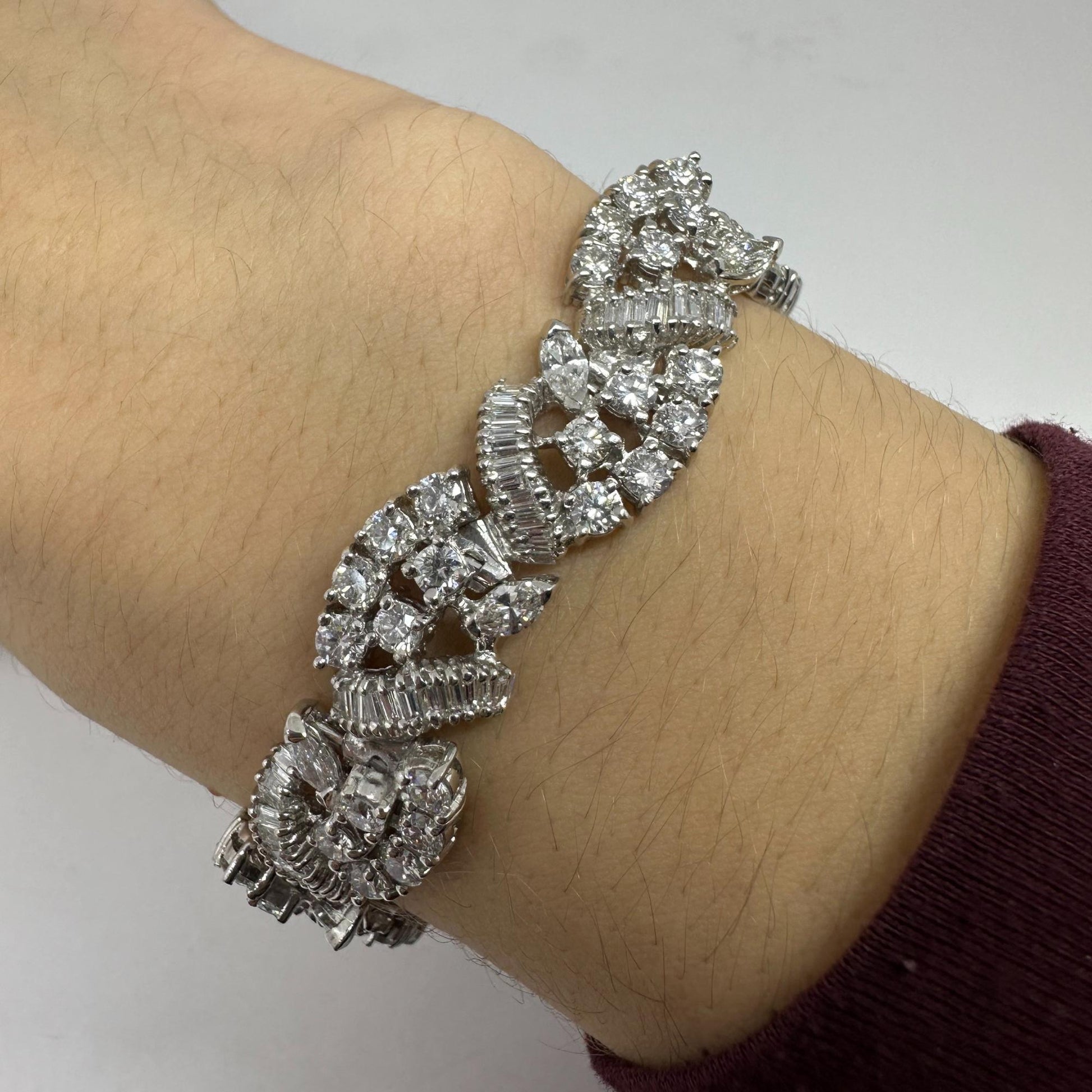 Platinum Mixed Cut Diamond Bracelet