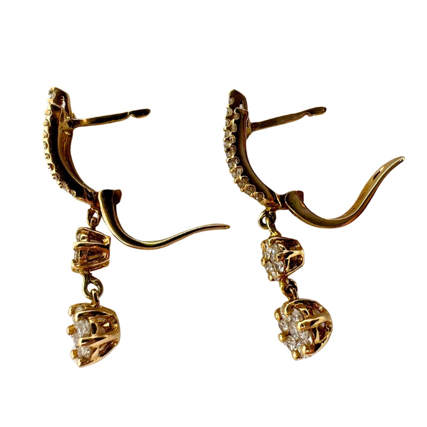 18k Rose Gold Diamond Drop Earrings