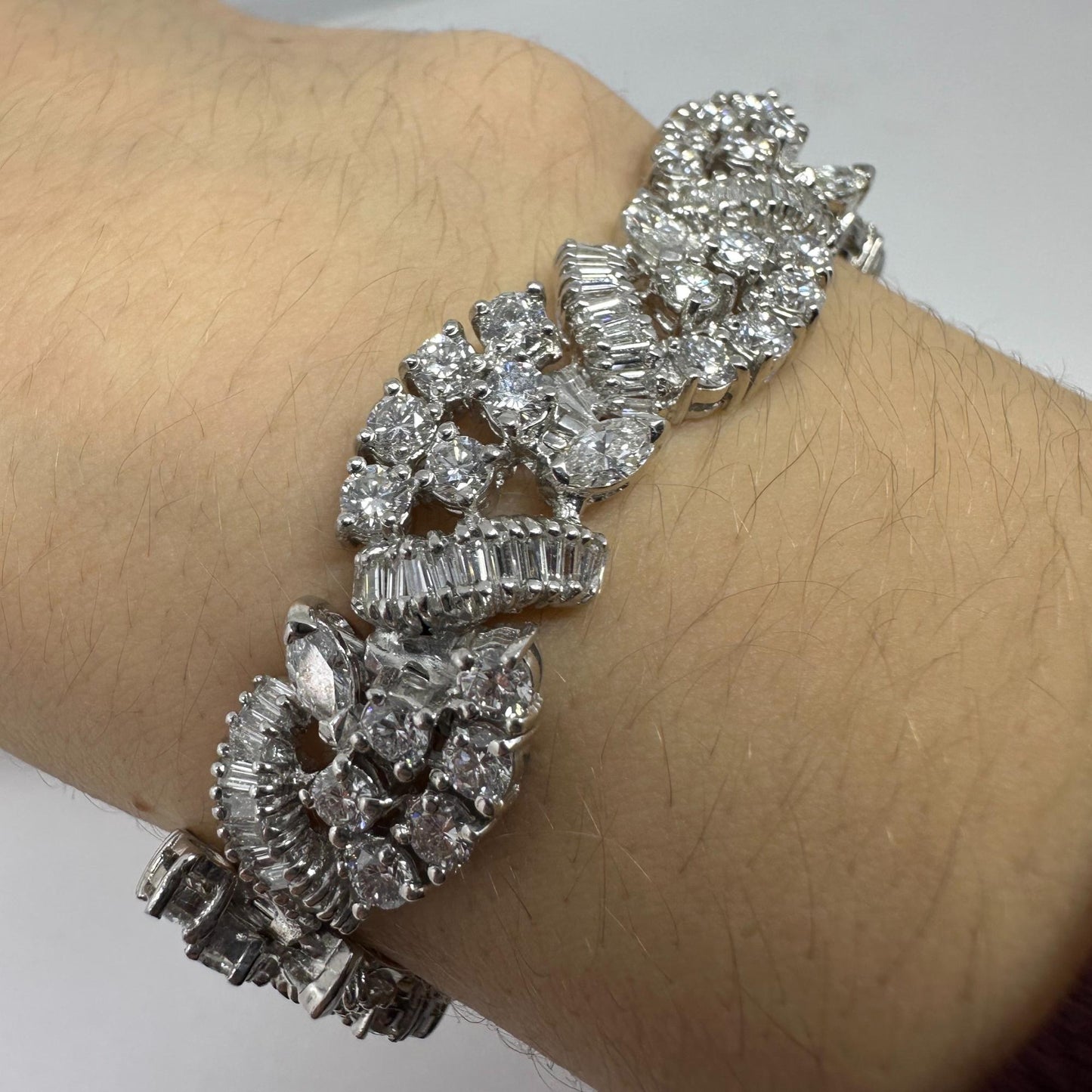 Platinum Mixed Cut Diamond Bracelet