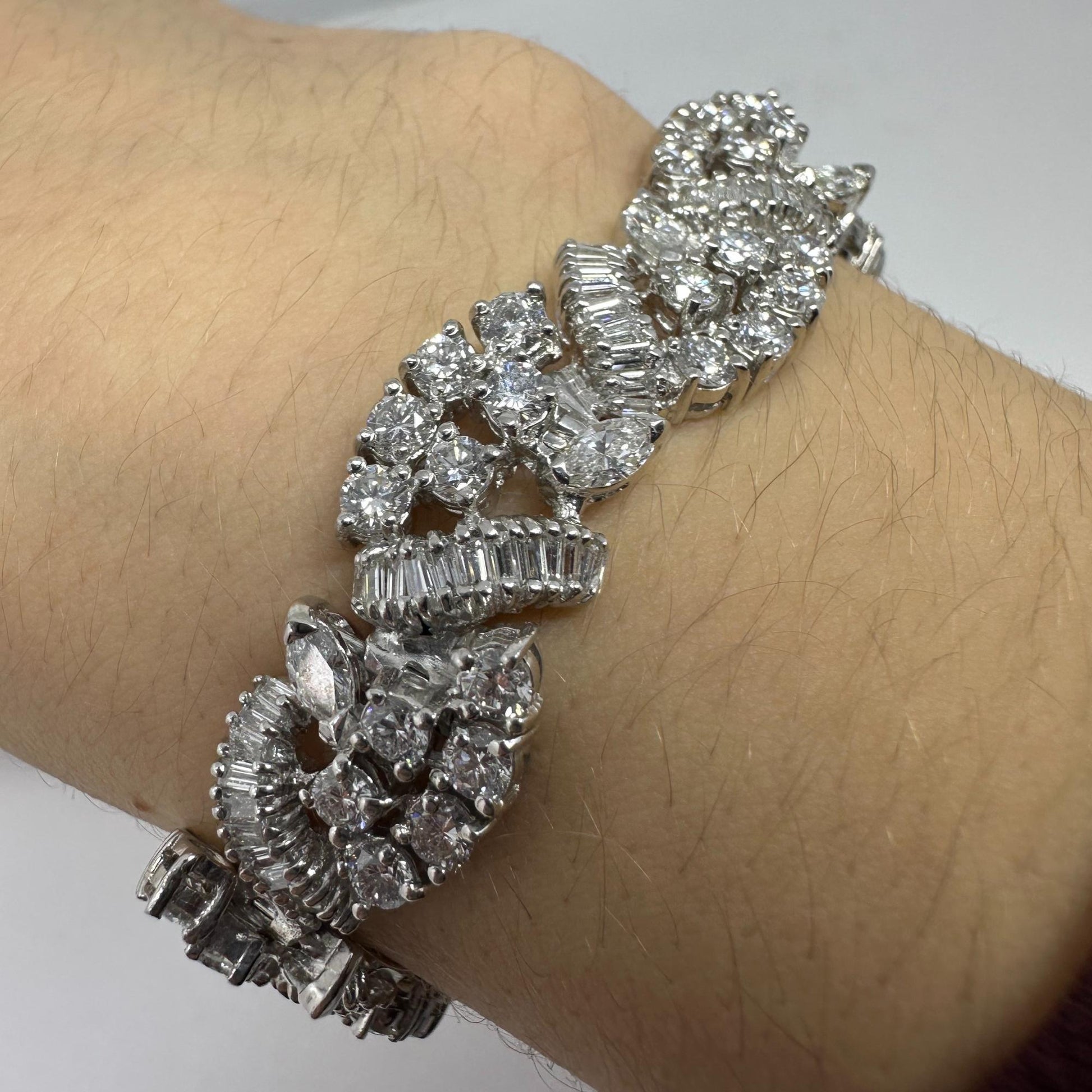 Platinum Mixed Cut Diamond Bracelet