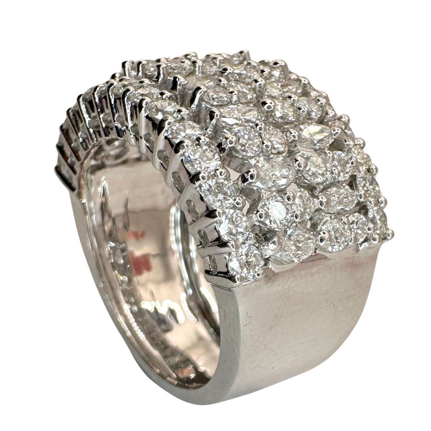 18k Marquise Cut Diamond Wide Band Ring