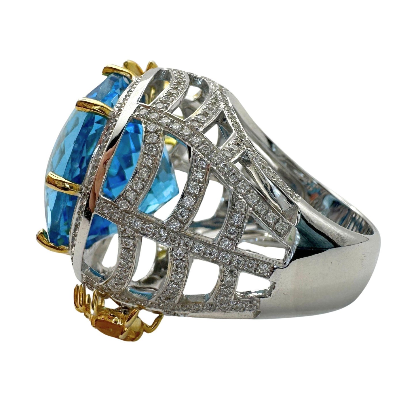 18k Diamond and Multi Colored Stone Cocktail Ring