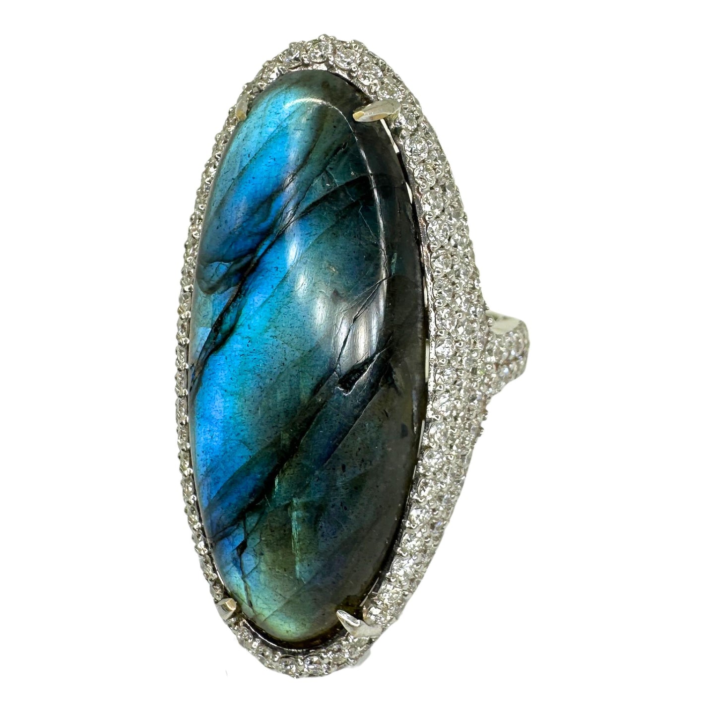 18k Diamond and Labradorite Cocktail Ring