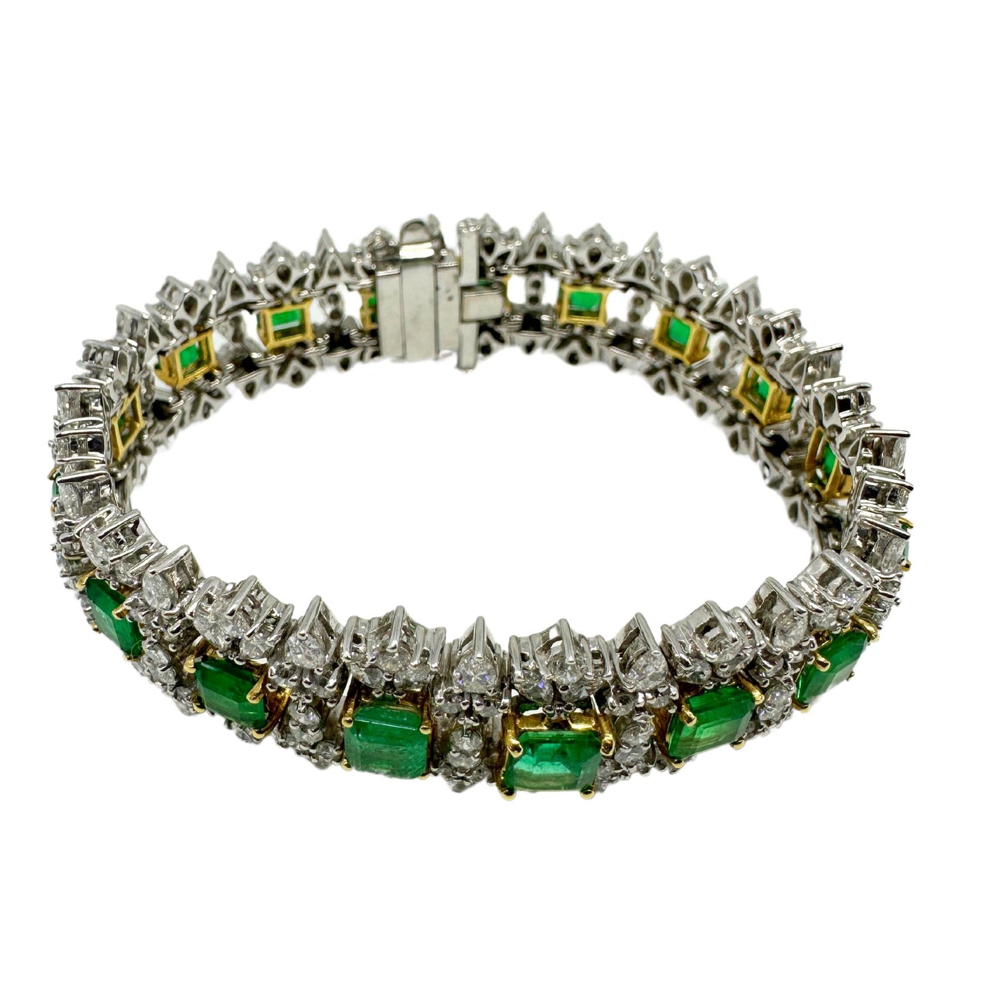 18K Diamond and Emerald Bracelet