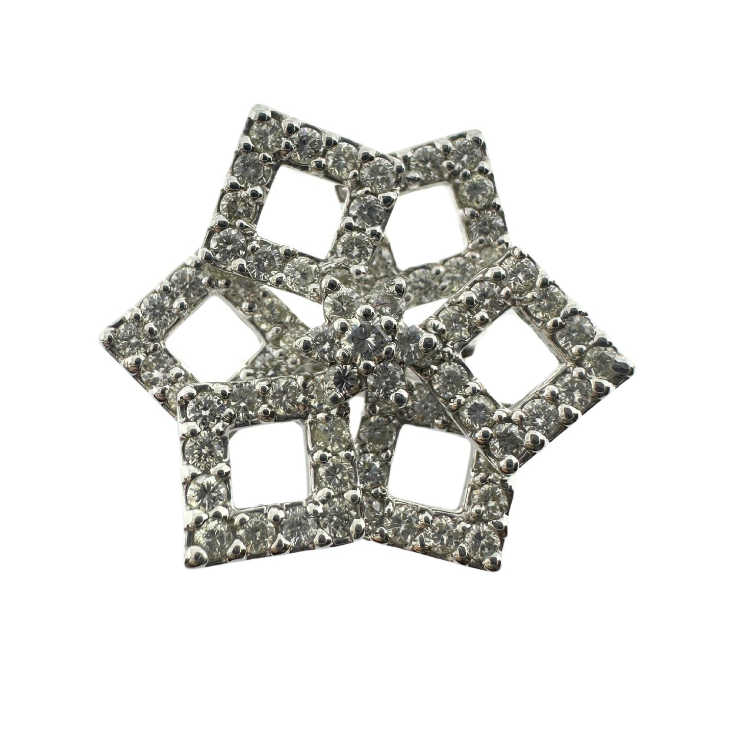 18k White Gold Diamond Flower Ring