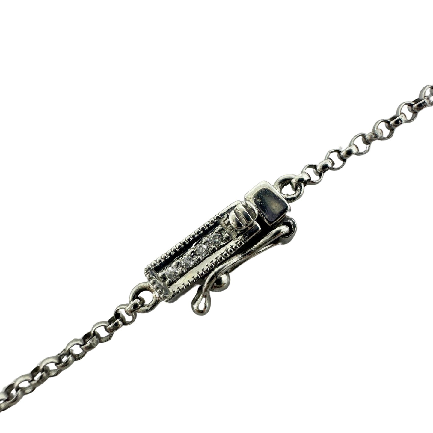 Edwardian-Inspired 18k White Gold Diamond and Pearl Filigree Pendant Necklace