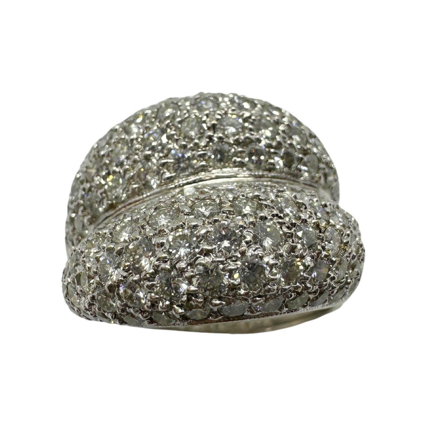 18k White Gold Diamond Wide Band Ring
