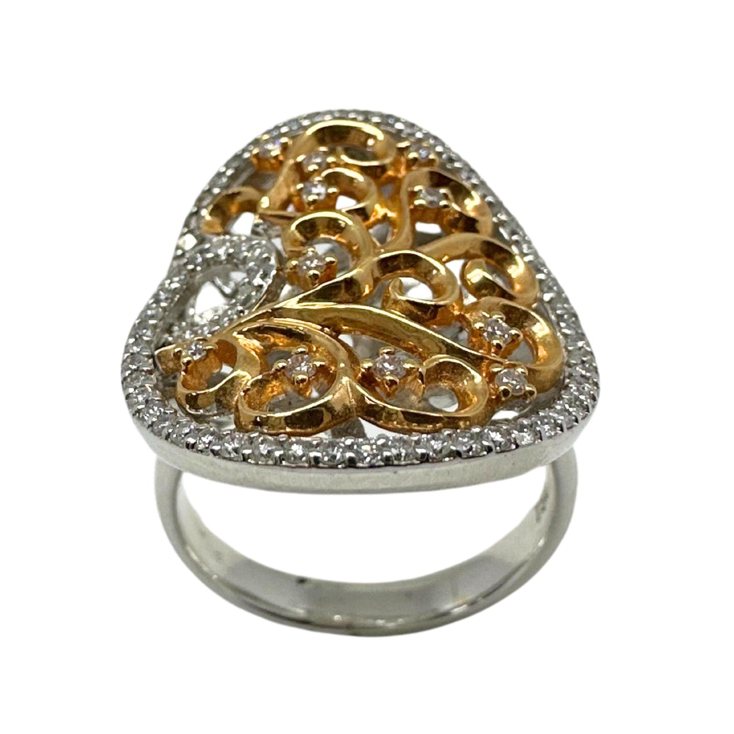 18K White and Rose Gold Diamond Ring