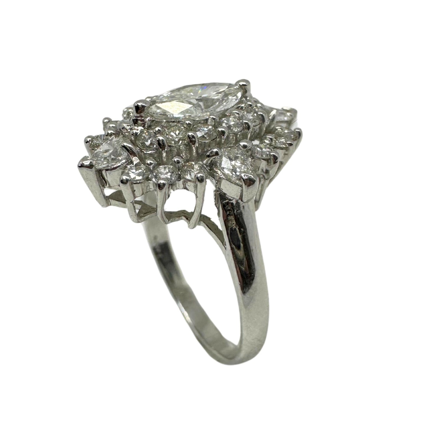 18K White Gold Marquise Cut Diamond Ring