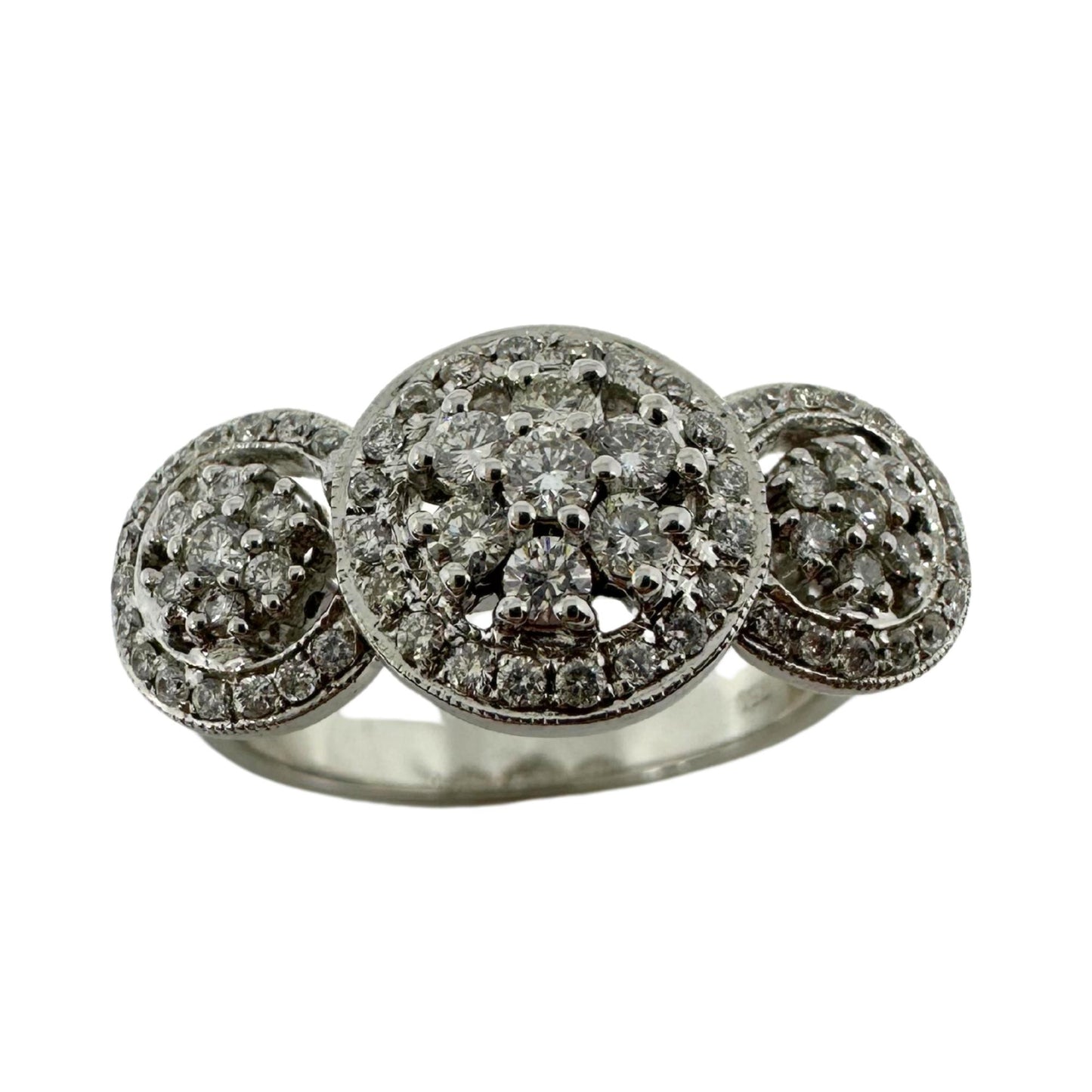 18k White Gold Diamond Cluster Ring