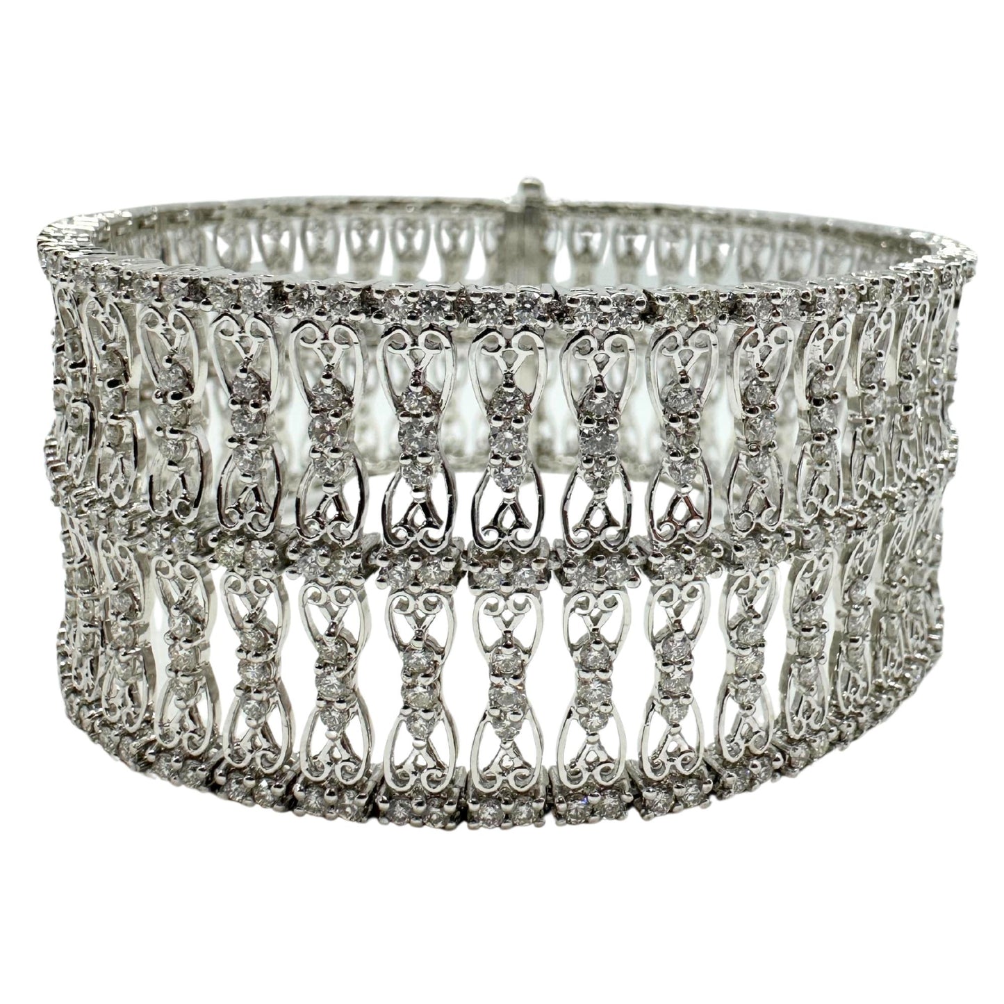 18K White Gold 9.48 Carat Diamond Bracelet - 7 inches