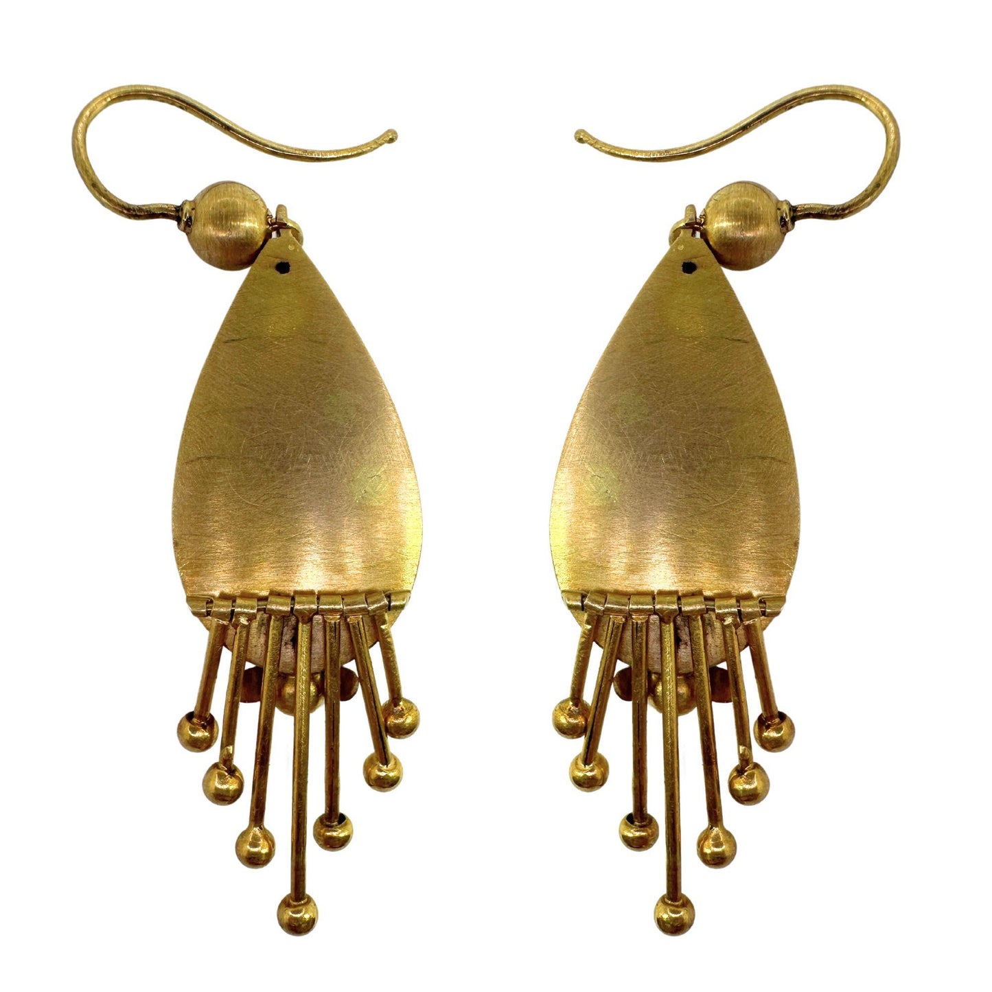 14k Victorian Pearl and Enamel Drop Earrings