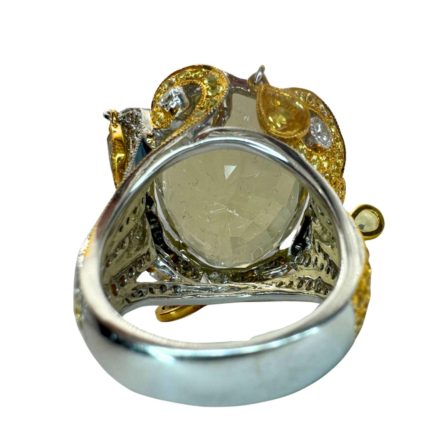 18k Diamond and Yellow Sapphire Cocktail Ring.