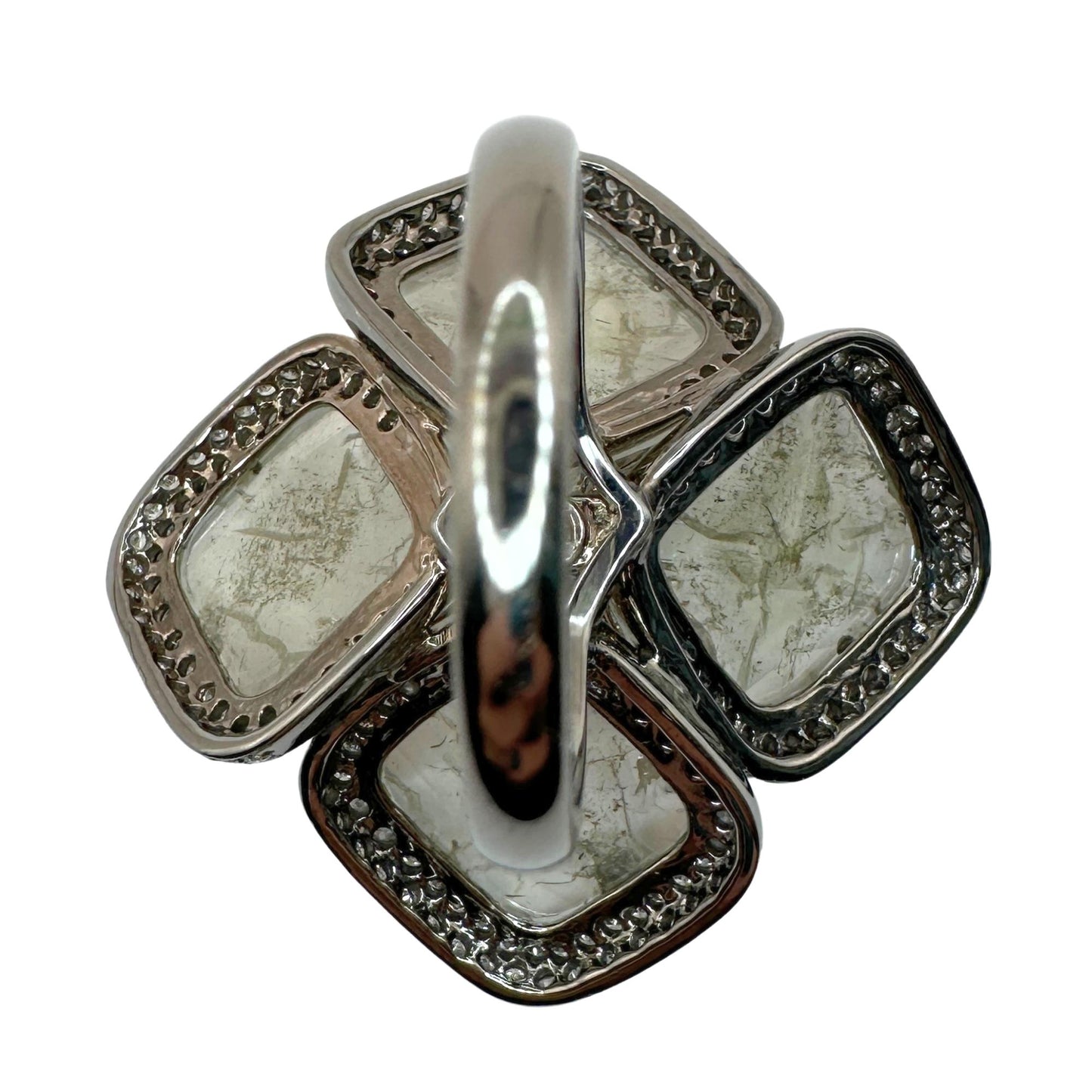 14k All Natural Diamond Flower Cocktail Ring