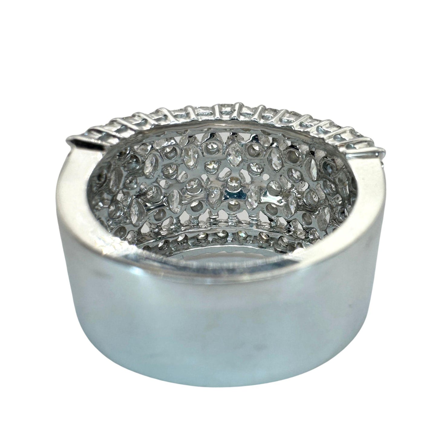18k Marquise Cut Diamond Wide Band Ring