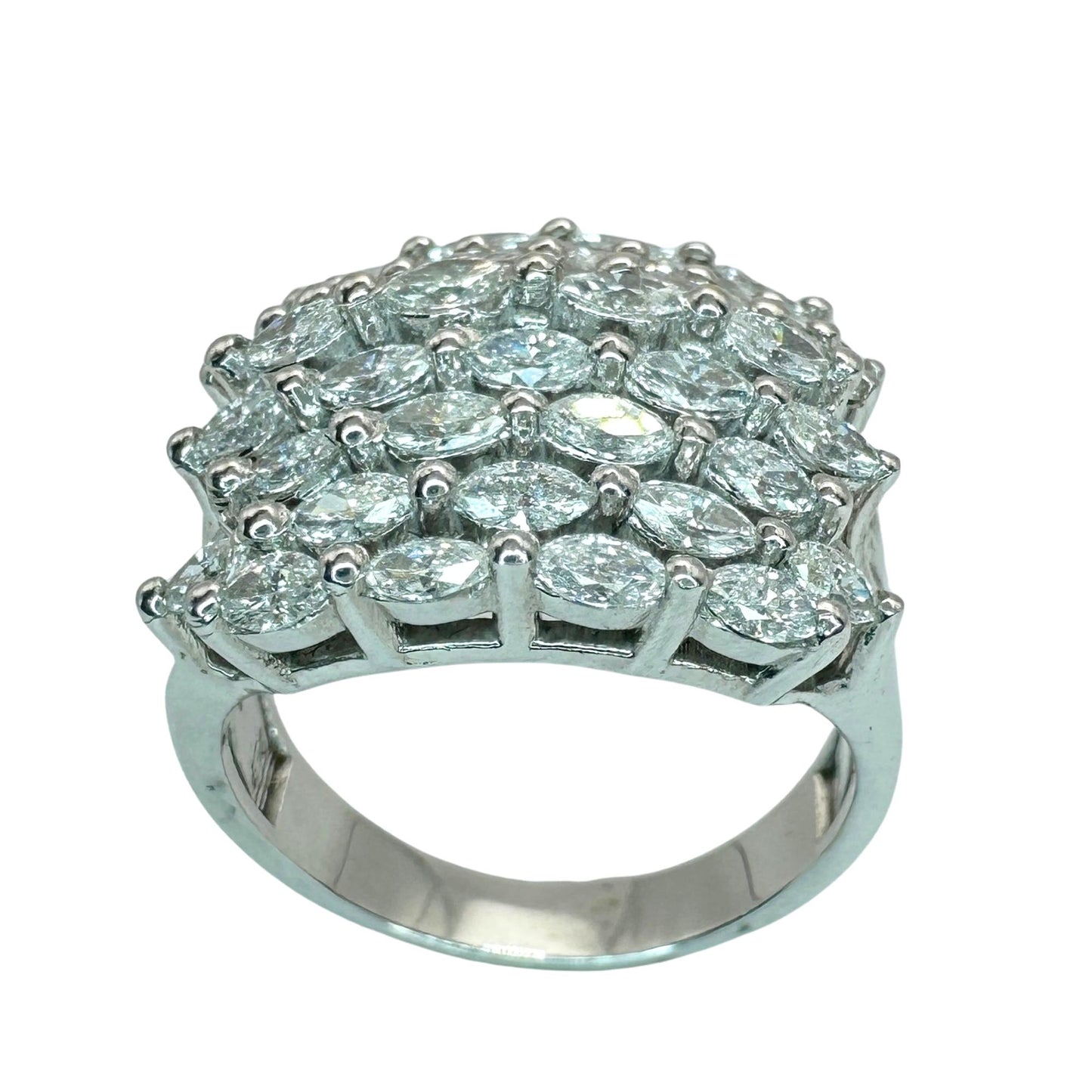 18k Marquise Cut Diamond Wide Band Ring