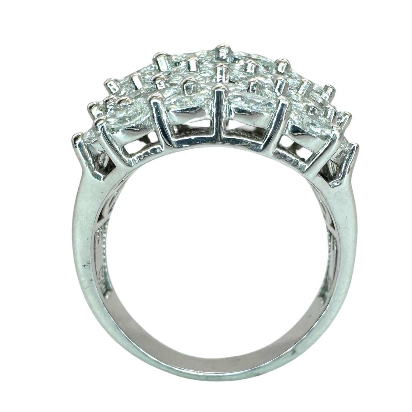 18k Marquise Cut Diamond Wide Band Ring